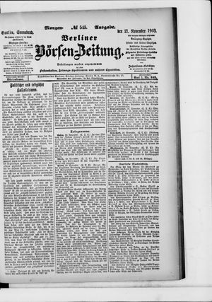 Berliner Börsen-Zeitung vom 21.11.1903