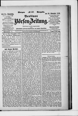 Berliner Börsen-Zeitung vom 28.11.1903