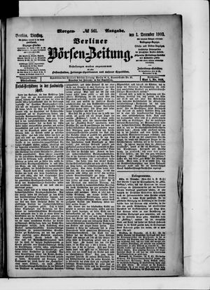 Berliner Börsen-Zeitung vom 01.12.1903