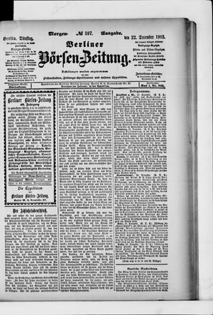 Berliner Börsen-Zeitung vom 22.12.1903