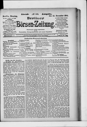 Berliner Börsen-Zeitung vom 22.12.1903