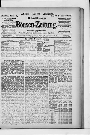 Berliner Börsen-Zeitung vom 23.12.1903