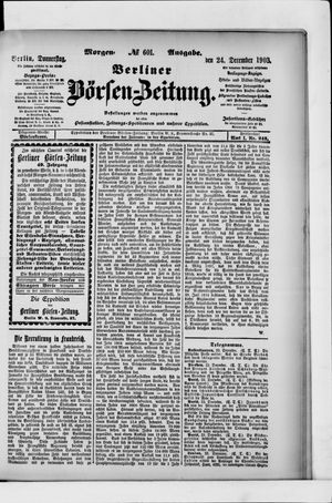 Berliner Börsen-Zeitung vom 24.12.1903
