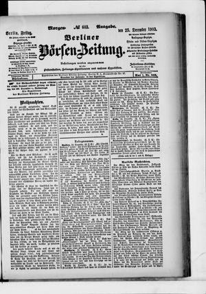 Berliner Börsen-Zeitung vom 25.12.1903