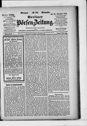 Berliner Börsen-Zeitung vom 29.12.1903