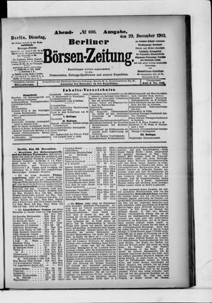 Berliner Börsen-Zeitung vom 29.12.1903