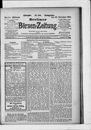 Berliner Börsen-Zeitung vom 30.12.1903