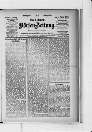 Berliner Börsen-Zeitung on Jan 5, 1904
