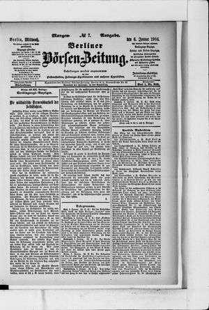 Berliner Börsen-Zeitung vom 06.01.1904