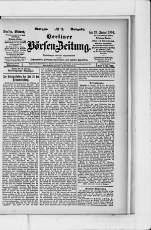 Berliner Börsen-Zeitung vom 13.01.1904