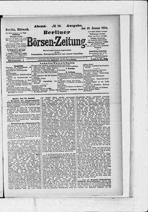 Berliner Börsen-Zeitung vom 13.01.1904