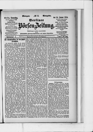 Berliner Börsen-Zeitung vom 14.01.1904