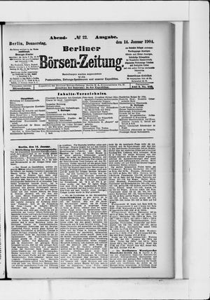 Berliner Börsen-Zeitung vom 14.01.1904