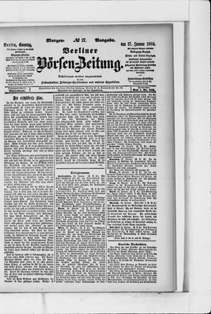 Berliner Börsen-Zeitung vom 17.01.1904