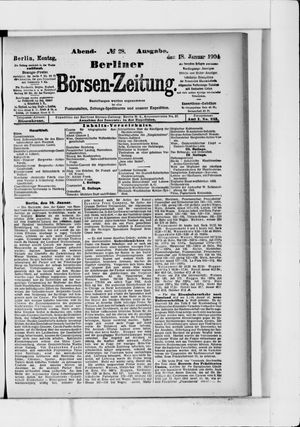 Berliner Börsen-Zeitung vom 18.01.1904