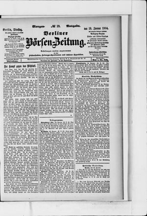 Berliner Börsen-Zeitung on Jan 19, 1904