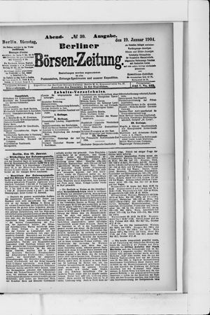 Berliner Börsen-Zeitung on Jan 19, 1904