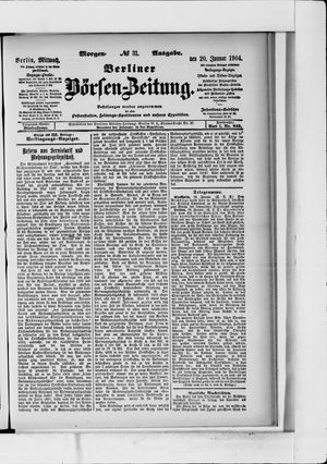Berliner Börsen-Zeitung vom 20.01.1904