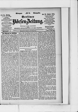 Berliner Börsen-Zeitung vom 22.01.1904