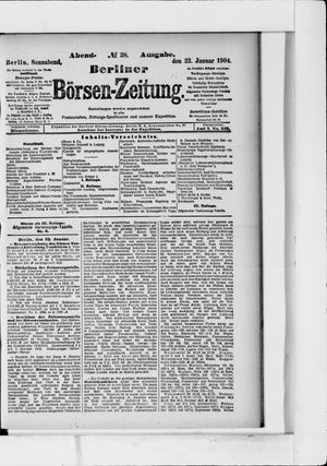 Berliner Börsen-Zeitung vom 23.01.1904