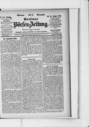 Berliner Börsen-Zeitung vom 24.01.1904