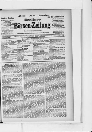 Berliner Börsen-Zeitung vom 25.01.1904