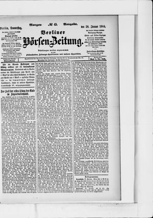 Berliner Börsen-Zeitung vom 28.01.1904