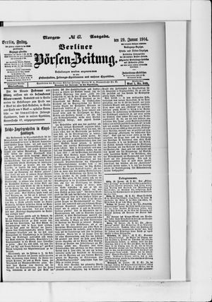 Berliner Börsen-Zeitung vom 29.01.1904