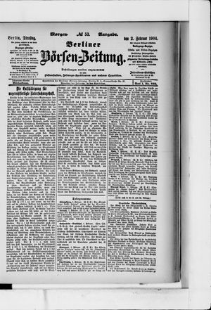 Berliner Börsen-Zeitung vom 02.02.1904