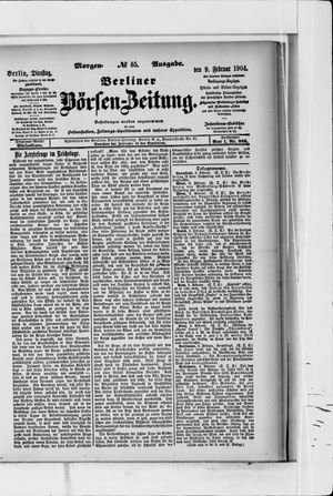 Berliner Börsen-Zeitung vom 09.02.1904