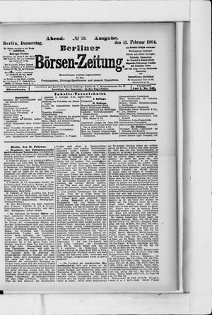 Berliner Börsen-Zeitung vom 11.02.1904