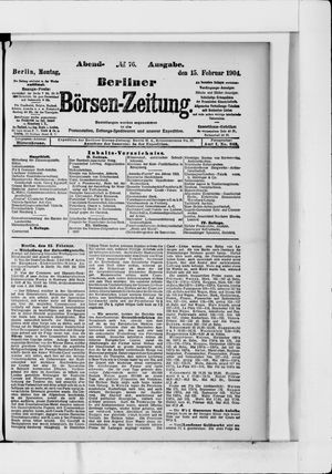 Berliner Börsen-Zeitung vom 15.02.1904