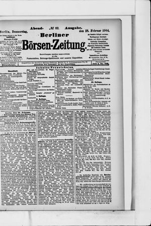 Berliner Börsen-Zeitung vom 18.02.1904