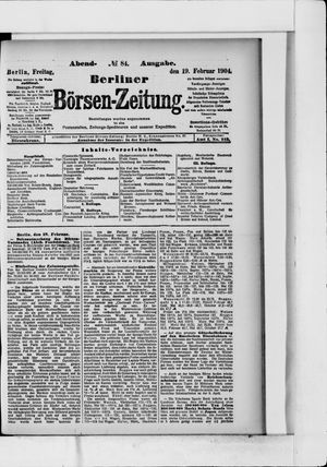 Berliner Börsen-Zeitung vom 19.02.1904