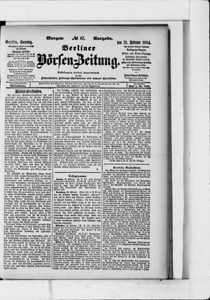 Berliner Börsen-Zeitung vom 21.02.1904