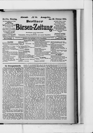 Berliner Börsen-Zeitung on Feb 23, 1904