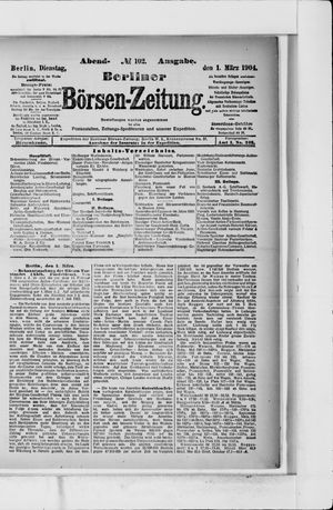 Berliner Börsen-Zeitung vom 01.03.1904