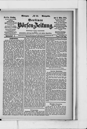 Berliner Börsen-Zeitung vom 08.03.1904