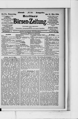 Berliner Börsen-Zeitung vom 10.03.1904