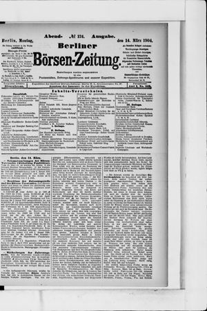 Berliner Börsen-Zeitung vom 14.03.1904