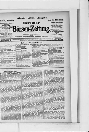 Berliner Börsen-Zeitung vom 16.03.1904