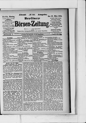 Berliner Börsen-Zeitung vom 28.03.1904