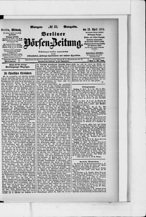 Berliner Börsen-Zeitung vom 13.04.1904