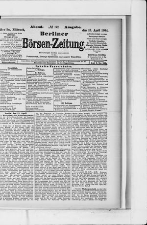 Berliner Börsen-Zeitung vom 13.04.1904