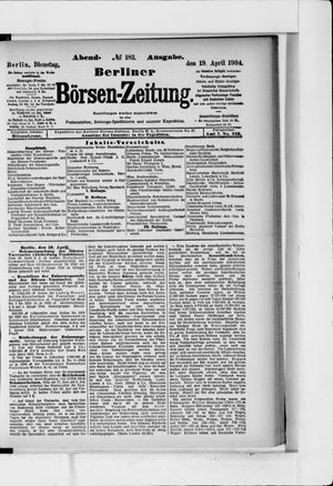 Berliner Börsen-Zeitung vom 19.04.1904
