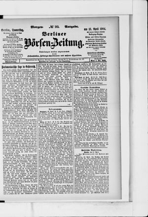 Berliner Börsen-Zeitung vom 21.04.1904