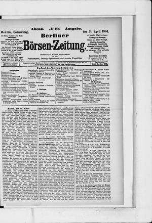 Berliner Börsen-Zeitung vom 21.04.1904