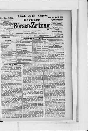 Berliner Börsen-Zeitung vom 22.04.1904