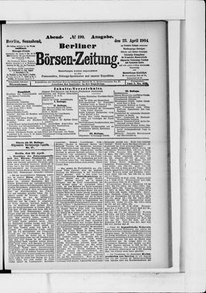 Berliner Börsen-Zeitung vom 23.04.1904