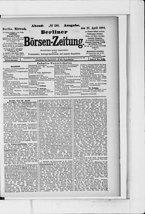 Berliner Börsen-Zeitung vom 27.04.1904
